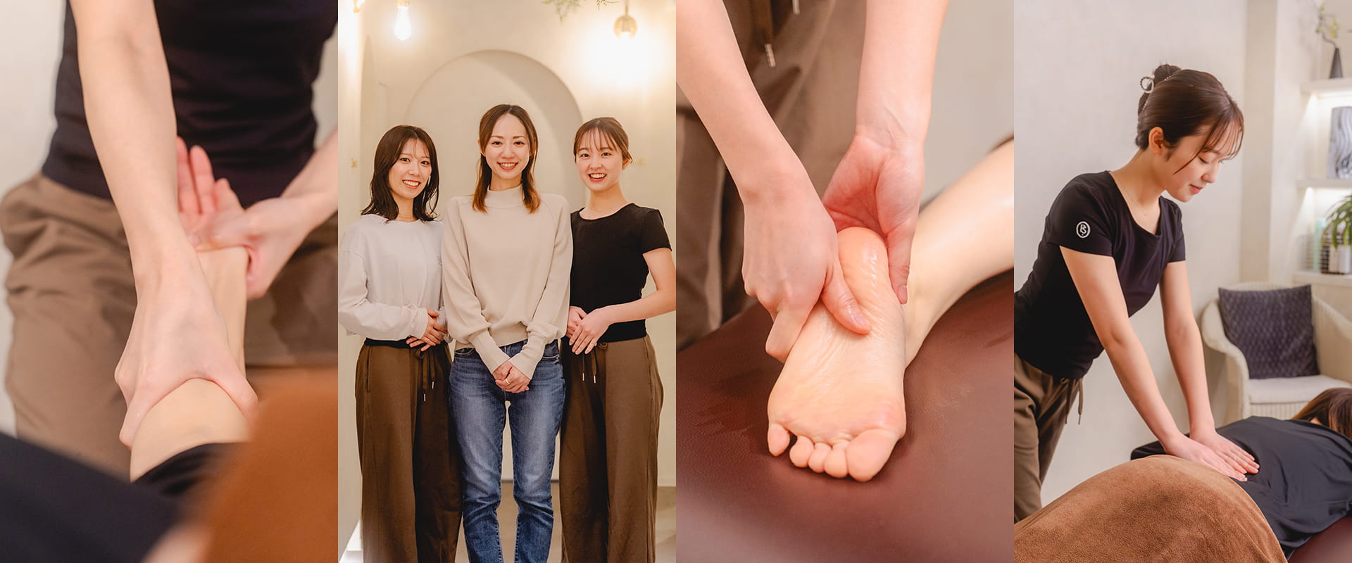 パナケアストレッチの店内やスタッフ、施術の様子